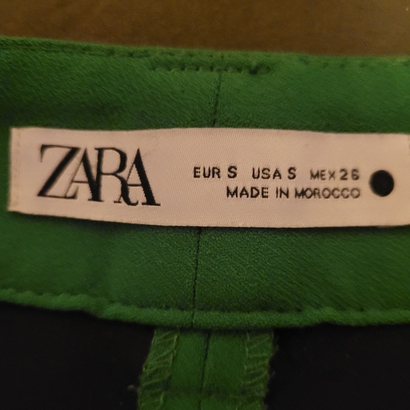 Zara Pleated Front Creased Green Dress Pants - Picture 6 of 6
